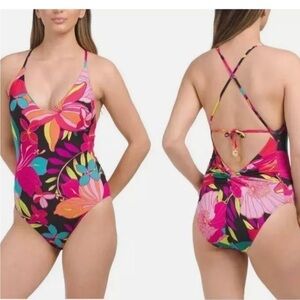 NWT TRINA TURK SOLAR One Piece Strappy/Convertible Back Swimsuit